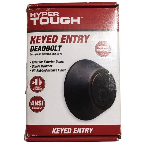 Hyper Tough Keyed Entry Deadbolt Dead Bolt Lock Oil Rubbed Bronze (D) - Picture 3 of 5